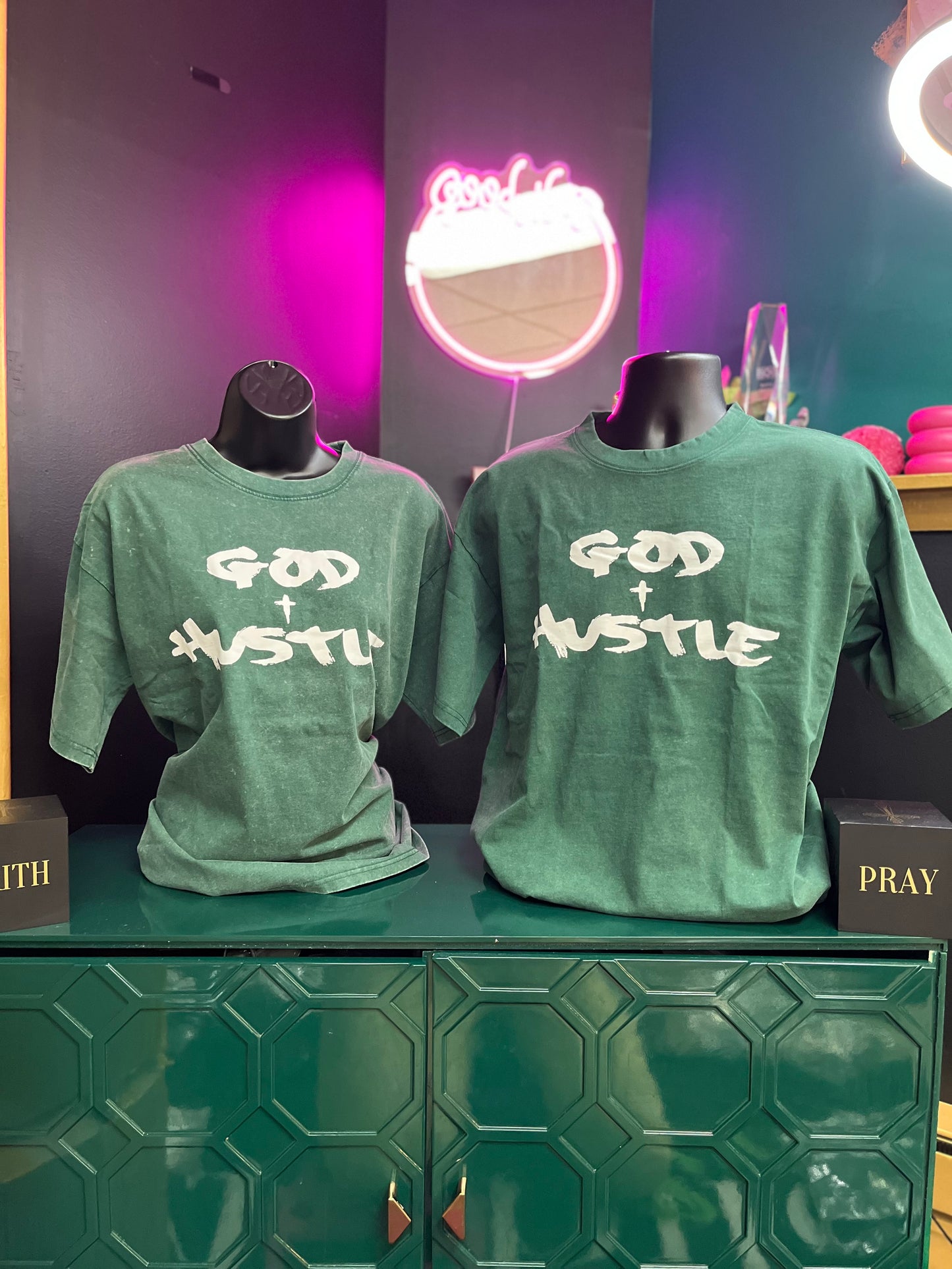 Green Vintage Acid Wash OverSized Tee