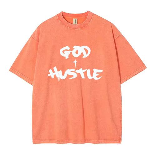 Orange Vintage Acid Wash OverSized Tee